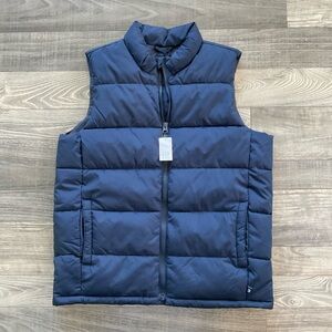 NWT Gap Puffer Vest Kids XL (12) Navy Blue Cold Control Water Resistant Full Zip